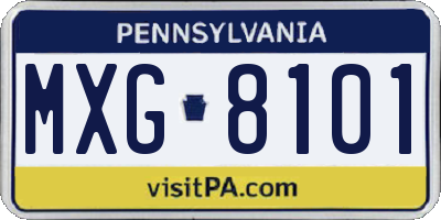 PA license plate MXG8101
