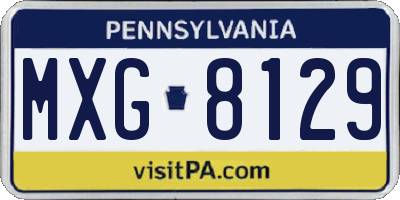 PA license plate MXG8129