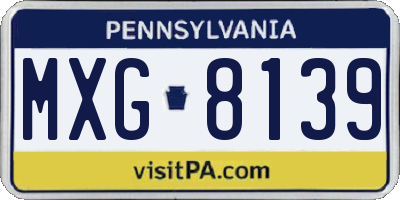 PA license plate MXG8139