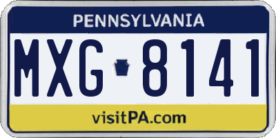 PA license plate MXG8141