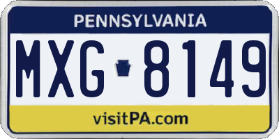 PA license plate MXG8149