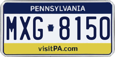 PA license plate MXG8150