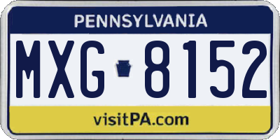 PA license plate MXG8152