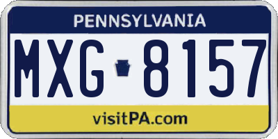PA license plate MXG8157
