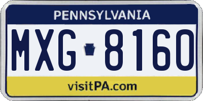 PA license plate MXG8160