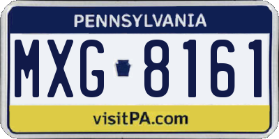 PA license plate MXG8161