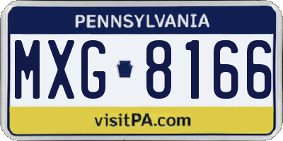 PA license plate MXG8166