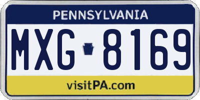 PA license plate MXG8169
