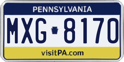 PA license plate MXG8170