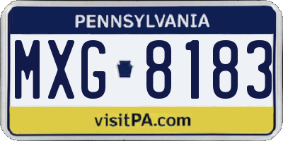 PA license plate MXG8183