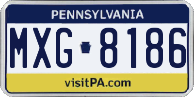 PA license plate MXG8186