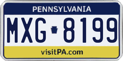 PA license plate MXG8199
