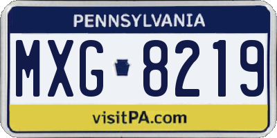 PA license plate MXG8219