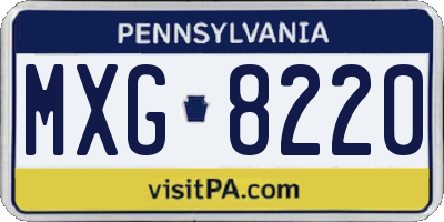 PA license plate MXG8220