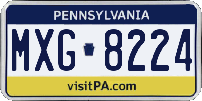 PA license plate MXG8224