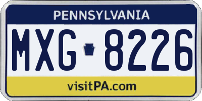 PA license plate MXG8226