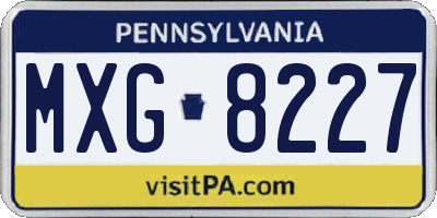 PA license plate MXG8227