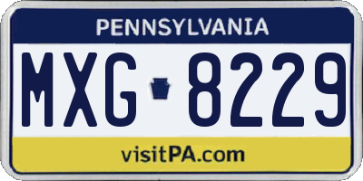 PA license plate MXG8229