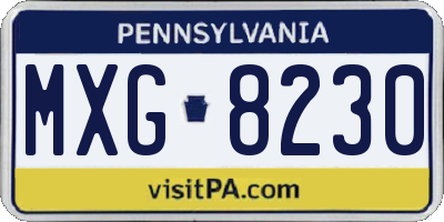 PA license plate MXG8230