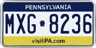 PA license plate MXG8236
