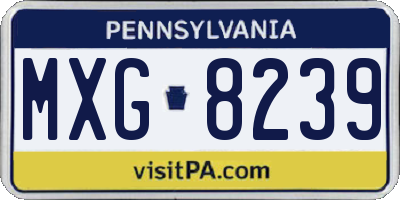 PA license plate MXG8239