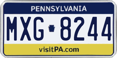 PA license plate MXG8244