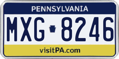PA license plate MXG8246