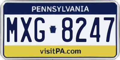 PA license plate MXG8247
