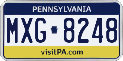 PA license plate MXG8248