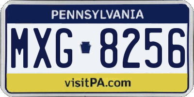 PA license plate MXG8256