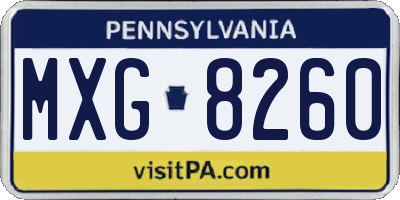 PA license plate MXG8260