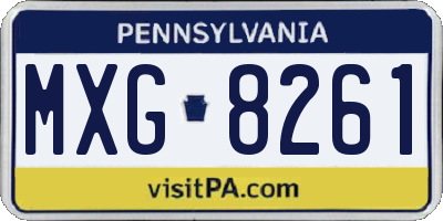 PA license plate MXG8261