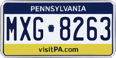 PA license plate MXG8263