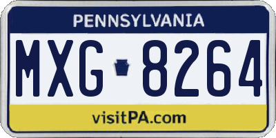 PA license plate MXG8264