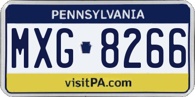 PA license plate MXG8266