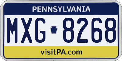 PA license plate MXG8268