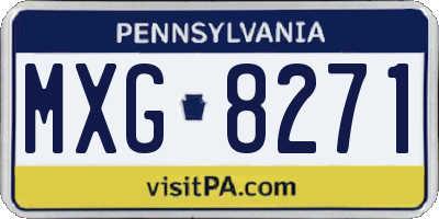 PA license plate MXG8271
