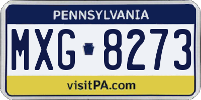 PA license plate MXG8273