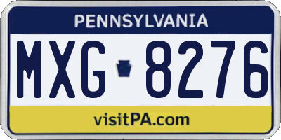 PA license plate MXG8276