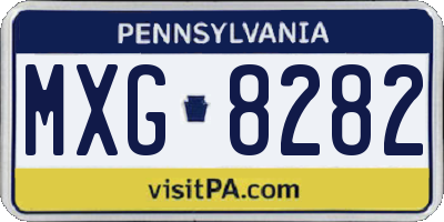 PA license plate MXG8282