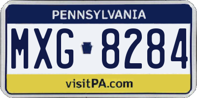 PA license plate MXG8284