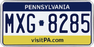 PA license plate MXG8285