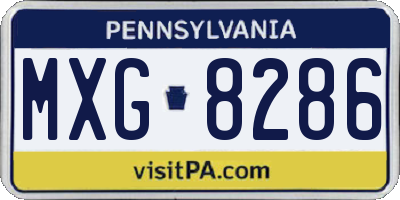 PA license plate MXG8286