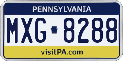 PA license plate MXG8288