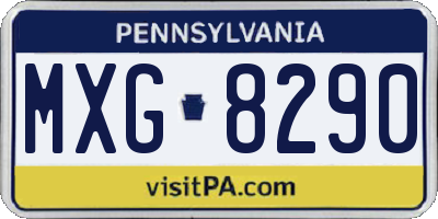 PA license plate MXG8290