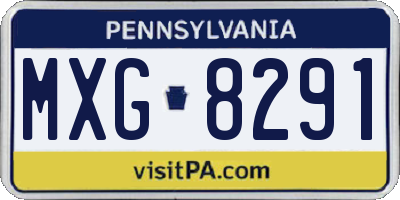 PA license plate MXG8291
