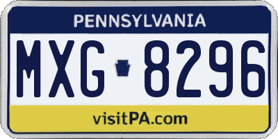 PA license plate MXG8296