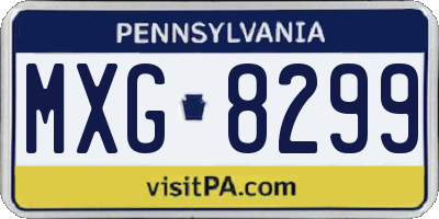 PA license plate MXG8299