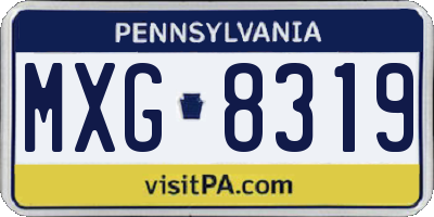 PA license plate MXG8319