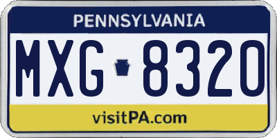 PA license plate MXG8320